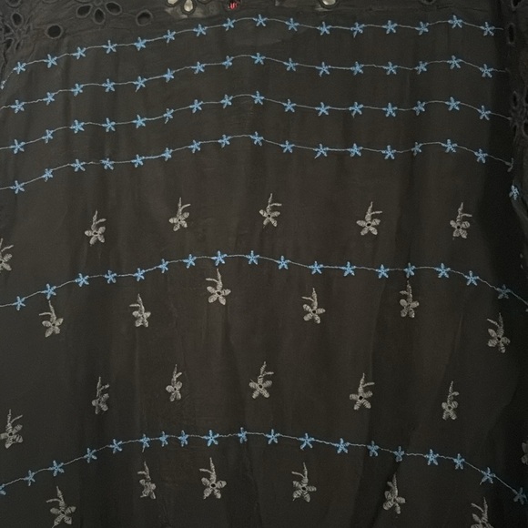 Johnny Was Black and Cream Graphic Embellished Blouse - Picture 7 of 9